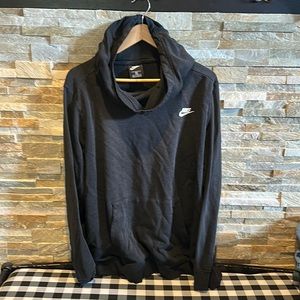 Womens Nike cowl neck funnel plus fleece hoodie 2x black